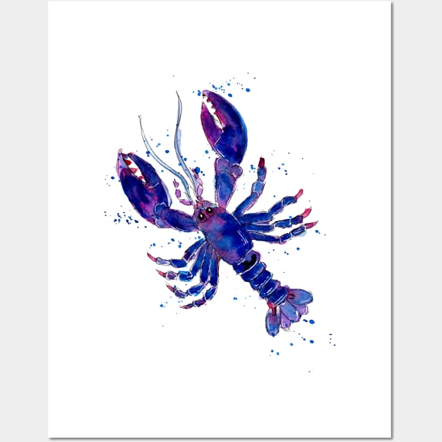 Purple Lobster Wall Art by ZeichenbloQ